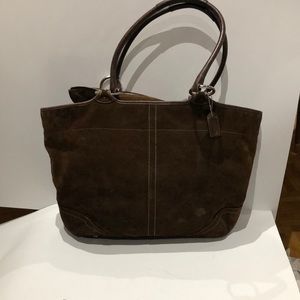 Coach brown suede handbag